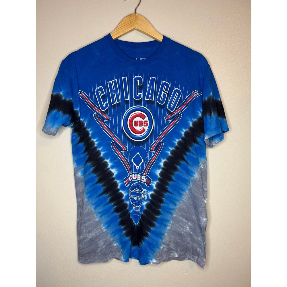 Liquid Blue Chicago Cubs MLB Tie Dye Graphic T-Shirt Mens Medium Double‎ Sided